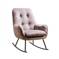 Sedia a dondolo in tessuto 76x84x96 cm - Marrone chiaro - Stile moderno per soggiorno