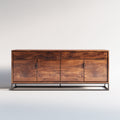 Credenza in legno e metallo 180x45x78 cm - marrone scuro - nero - design moderno per sala da pranzo