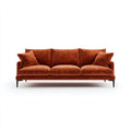 Divano lineare imbottito in tessuto 202x94x85 cm - marrone - design moderno per soggiorno