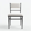 Sedia da pranzo imbottita in tessuto e metallo 48x52x88 cm - bianco - design moderno per sala da pranzo