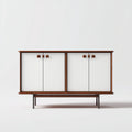 Credenza in legno e metallo 180x45x78 cm - marrone - bianco - nero - design moderno per sala da pranzo