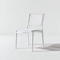 Sedia da pranzo da esterno metallo e rete 50x55x82 cm - bianco - stile moderno per esterni