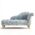 Chaise longue imbottita in tessuto floreale 162x70x84 cm - blu - stile classico per soggiorno