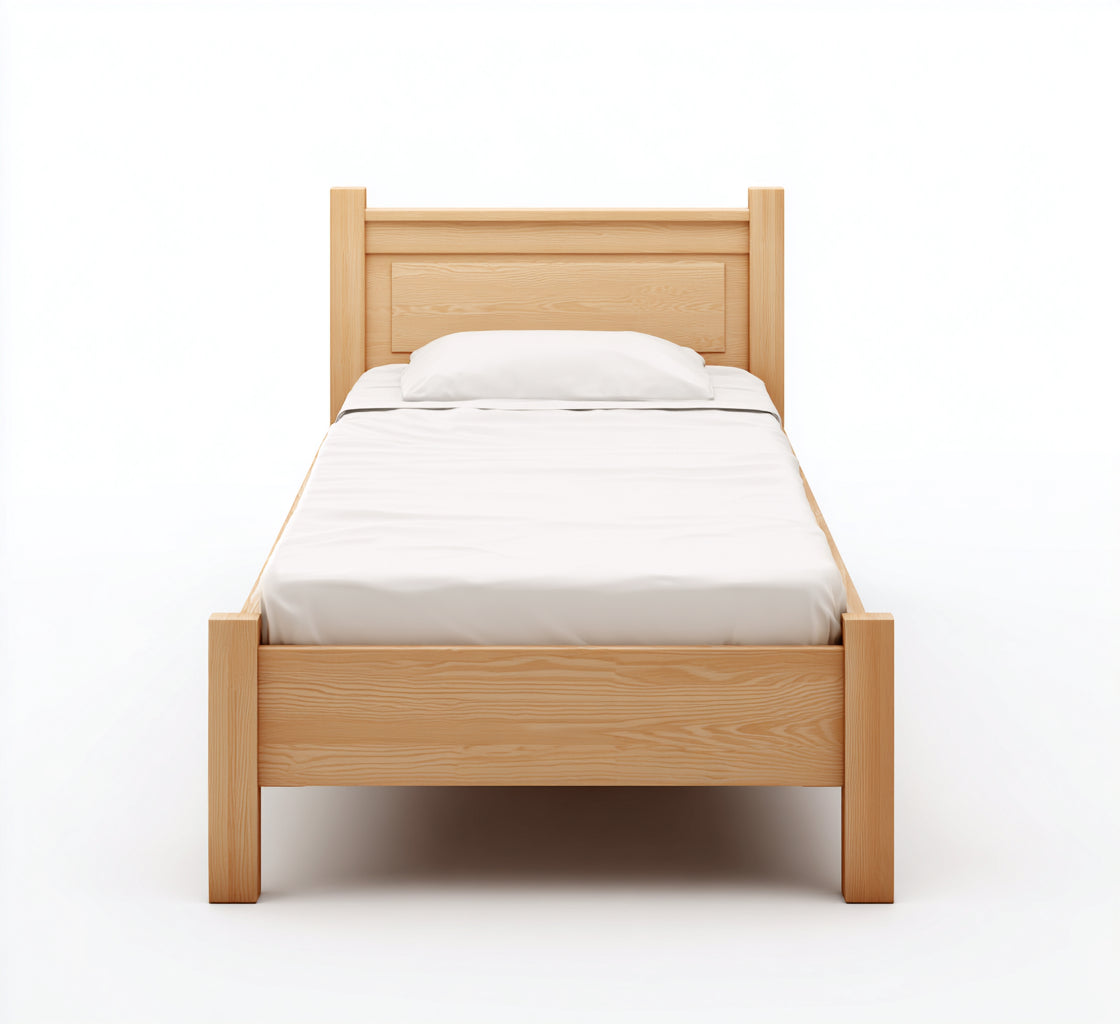 Letto singolo in legno massello 200x90x80 cm - marrone chiaro - design classico per camera da letto