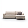Divano angolare in tessuto 260x160x85 cm - Beige - Stile moderno per soggiorno
