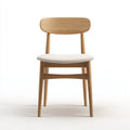 Sedia da pranzo in legno e tessuto imbottito 46x52x80 cm - legno naturale - bianco - design moderno per sala da pranzo