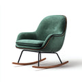 Sedia a dondolo in tessuto 84x86x92 cm - Verde scuro - Stile moderno per soggiorno