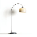 Lampada da terra ad arco in metallo e vetro 32x32x165 cm - grigio - crema - illuminazione per soggiorno - design moderno