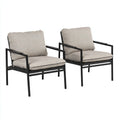 Poltrona da giardino metallo con seduta imbottita 65x68x75 cm - beige - stile moderno per esterni
